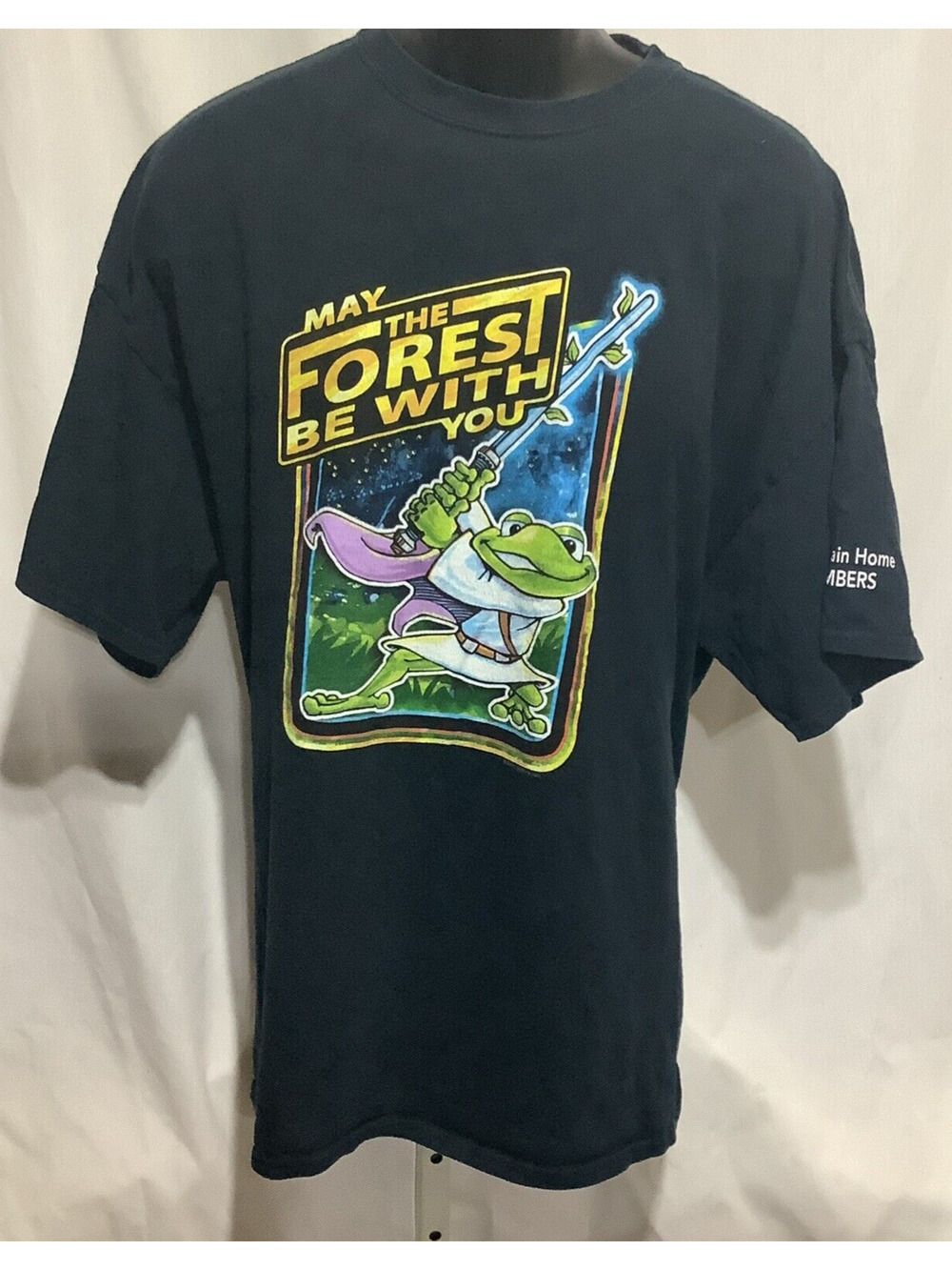 Gildan Shirt Mens 2XL Black May The Forest Be With You Mountain Home Bombers Tee